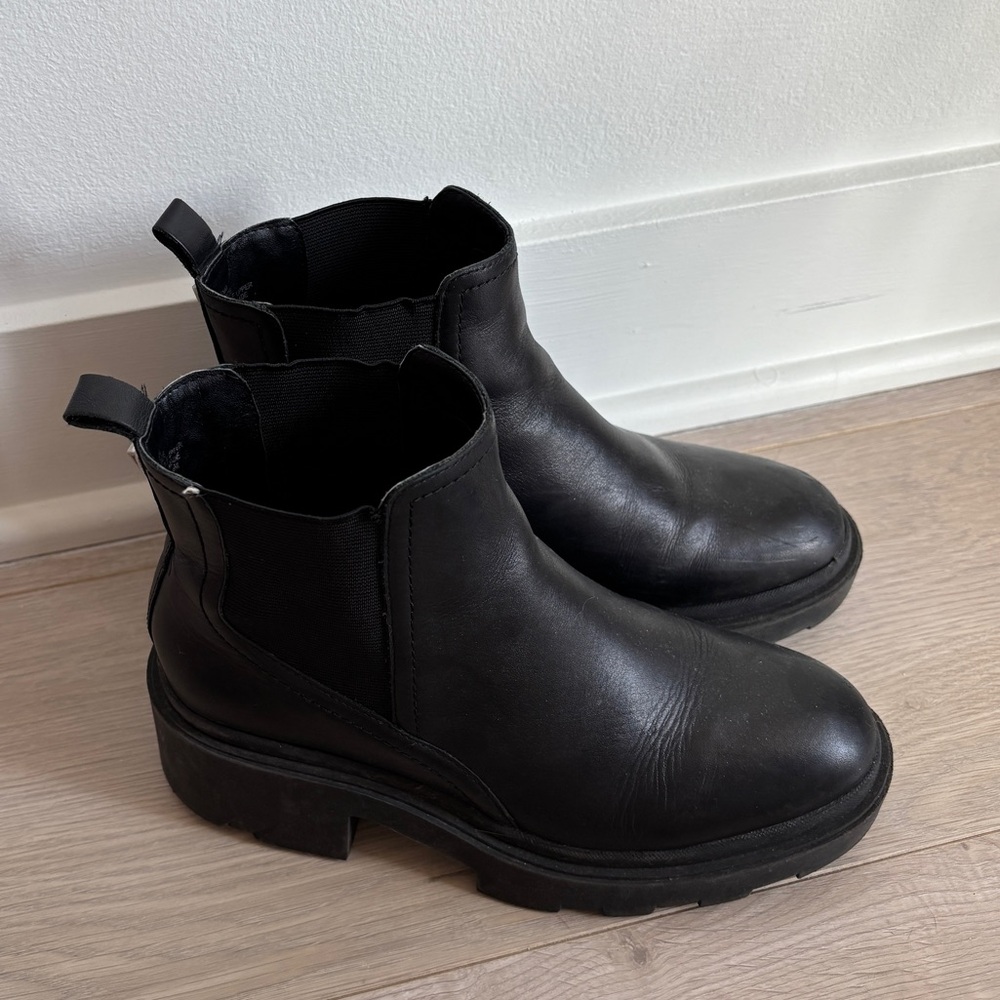 Marc Fisher Black Leather Ankle Boots
